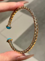Natural Turquoise Open Bangle - Image 2
