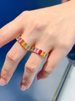 Luxury Natural Diamond Sapphire Ring - Image 6