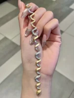 18k gold wave bracelet natural diamond - Image 3