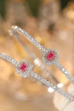 Real Natural Pink Diamond Bangle - Image 4
