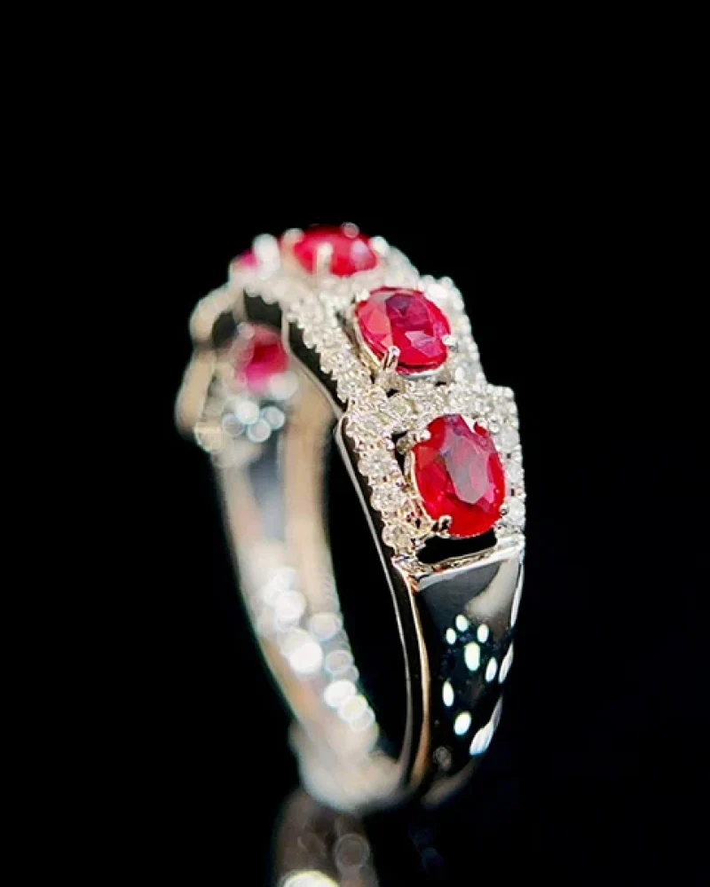 Ruby Diamond White Gold Ring