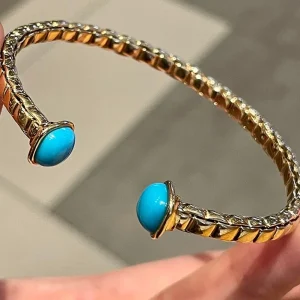 Natural Turquoise Open Bangle